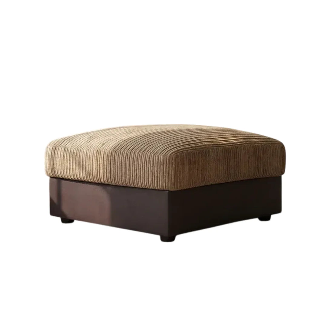 Byron Jumbo Cord and Faux Leather Living Room Sofa