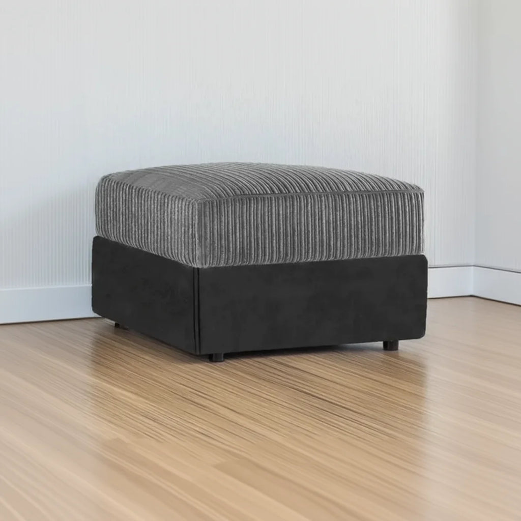 Byron Jumbo Cord and Faux Leather Living Room Sofa