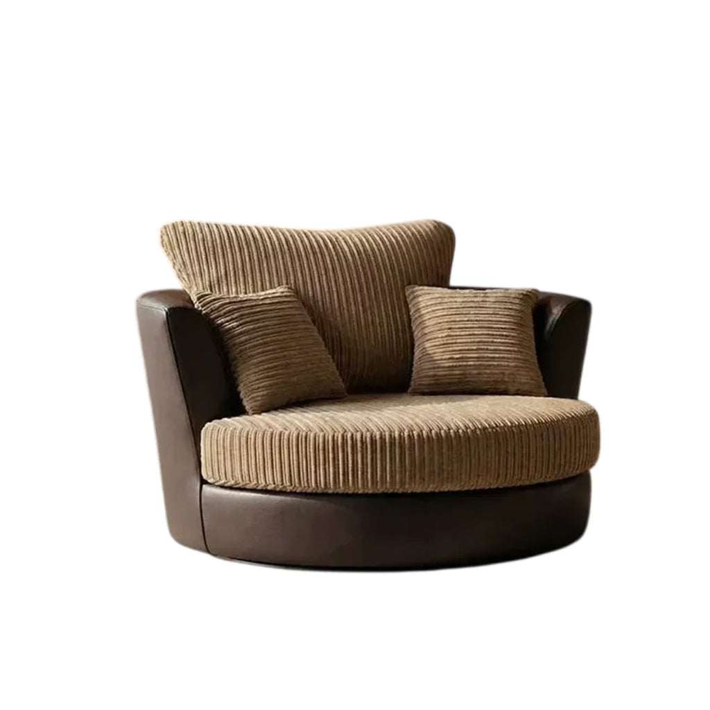 Byron Jumbo Cord and Faux Leather Living Room Sofa