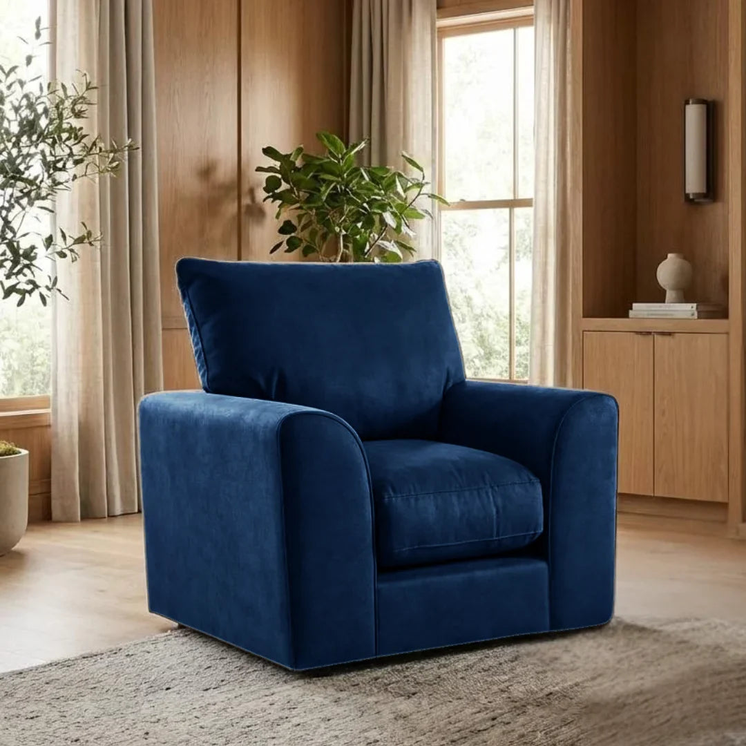 Velvia Plush Velvet Fabric Living Room Sofa