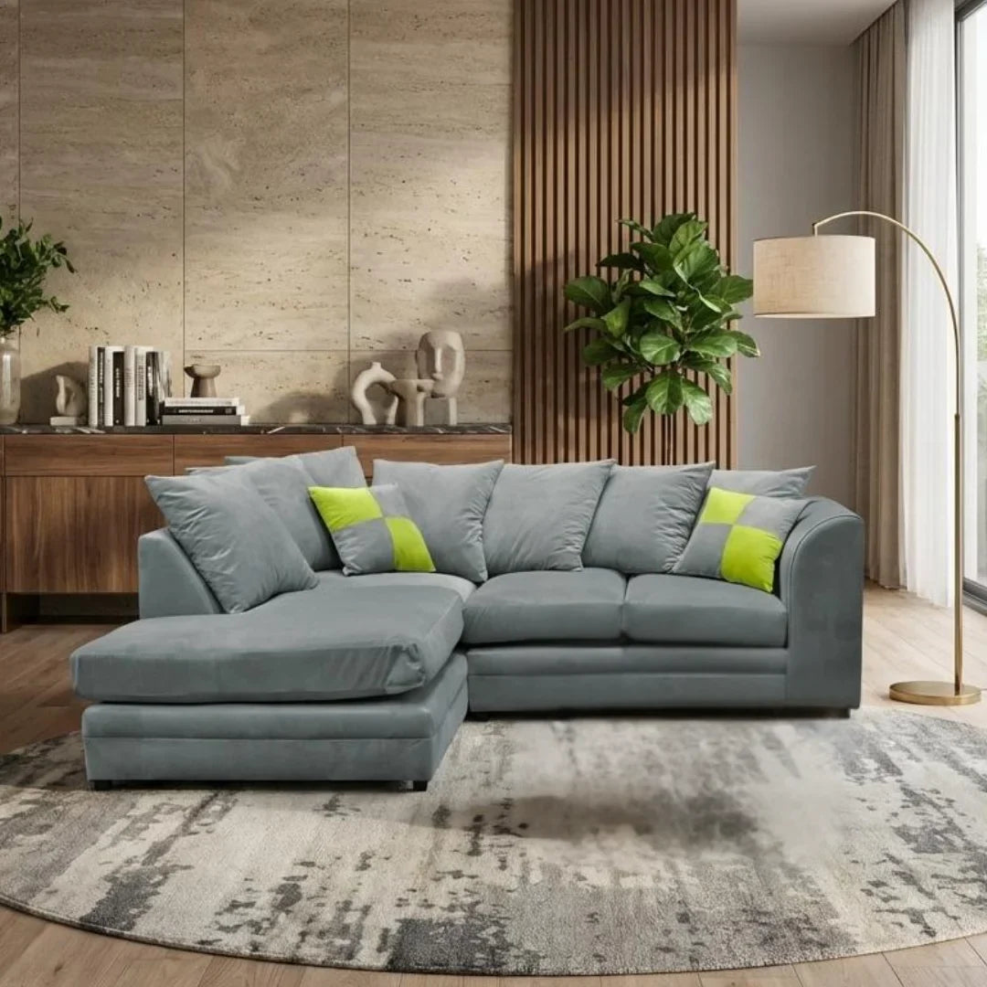 Velvia Plush Velvet Fabric Living Room Sofa