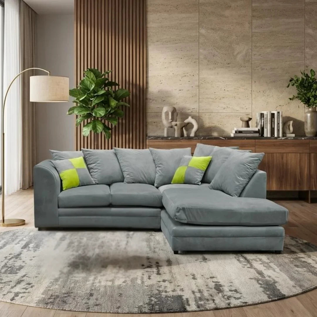 Velvia Plush Velvet Fabric Living Room Sofa