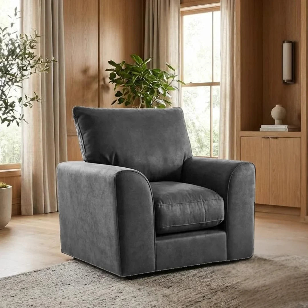 Velvia Plush Velvet Fabric Living Room Sofa