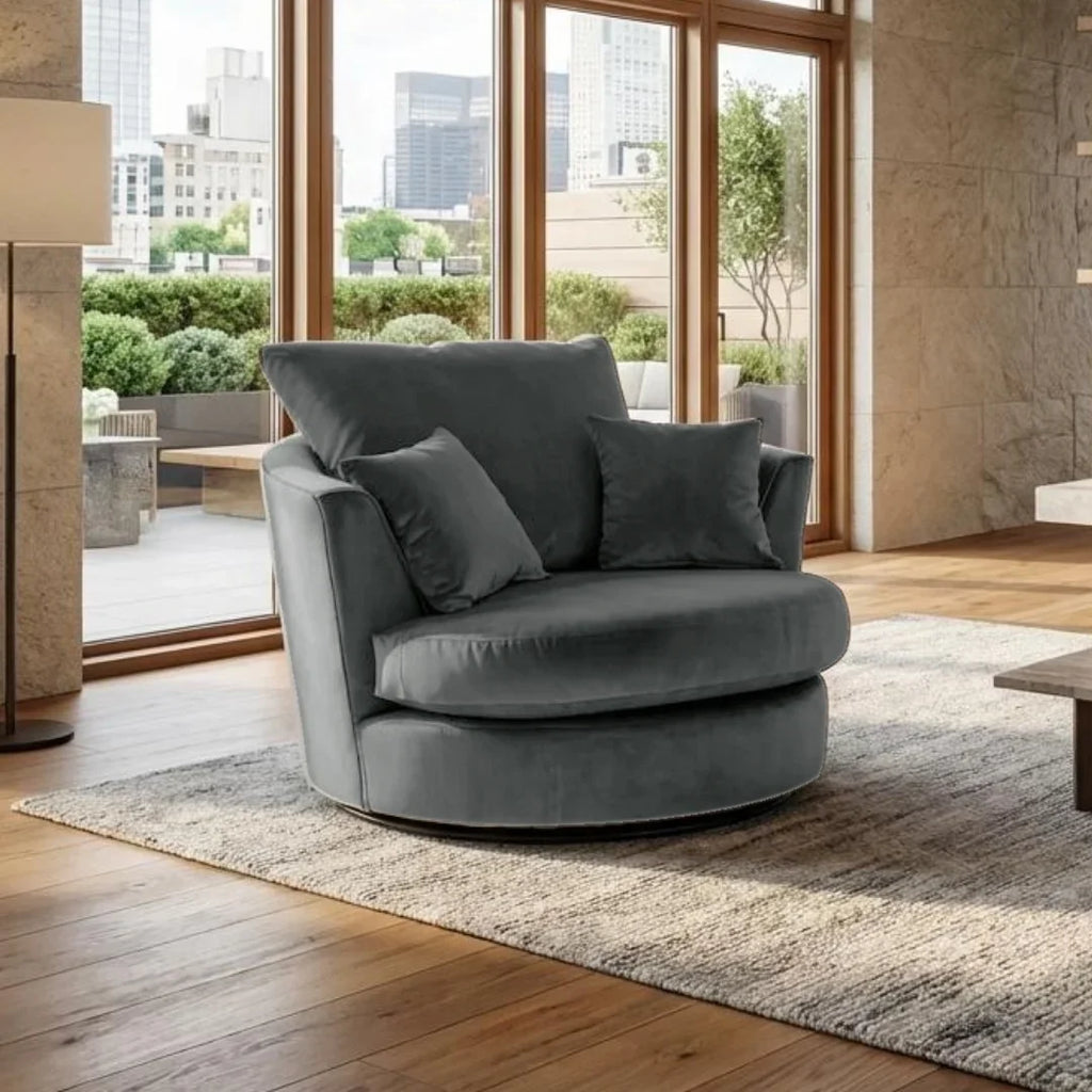 Velvia Plush Velvet Fabric Living Room Sofa