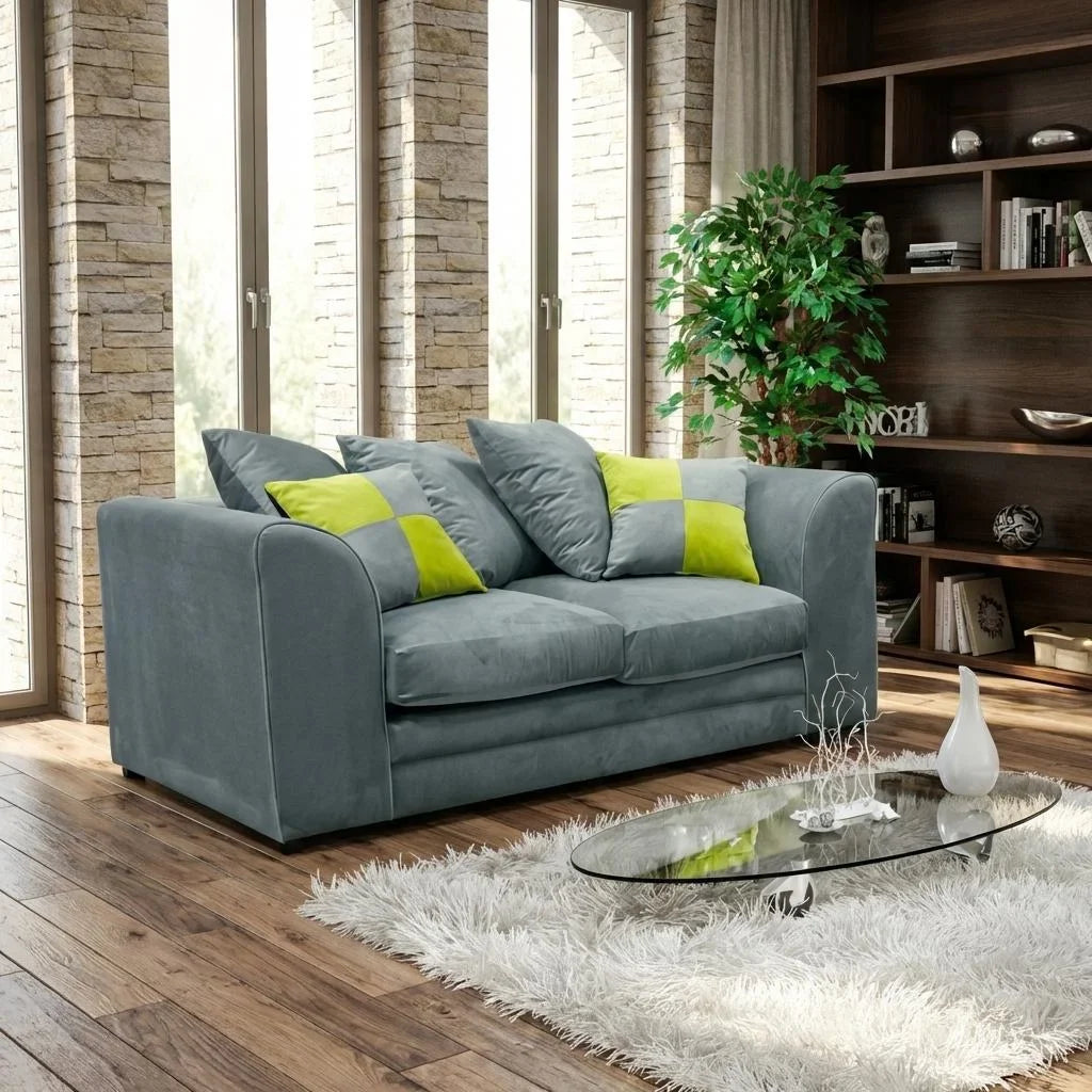 Velvia Plush Velvet Fabric Living Room Sofa