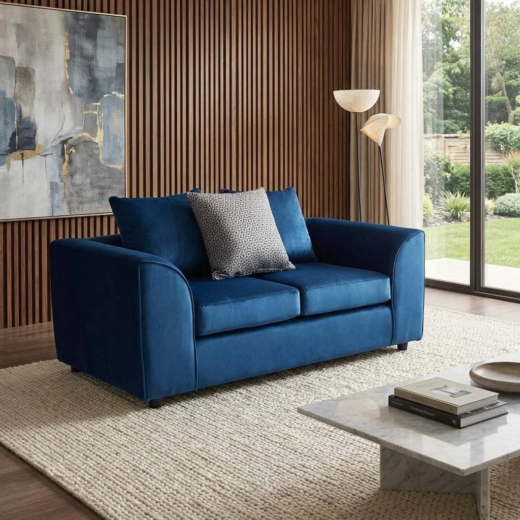 Velvia Plush Velvet Fabric Living Room Sofa