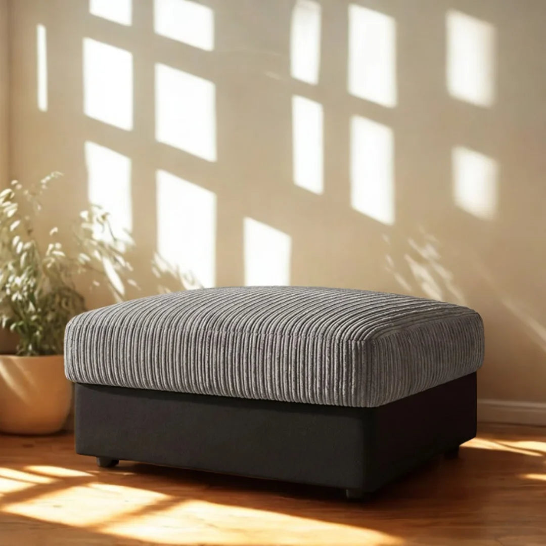Dino Full Back Jumbo Cord and Faux Leather Living Room Sofa