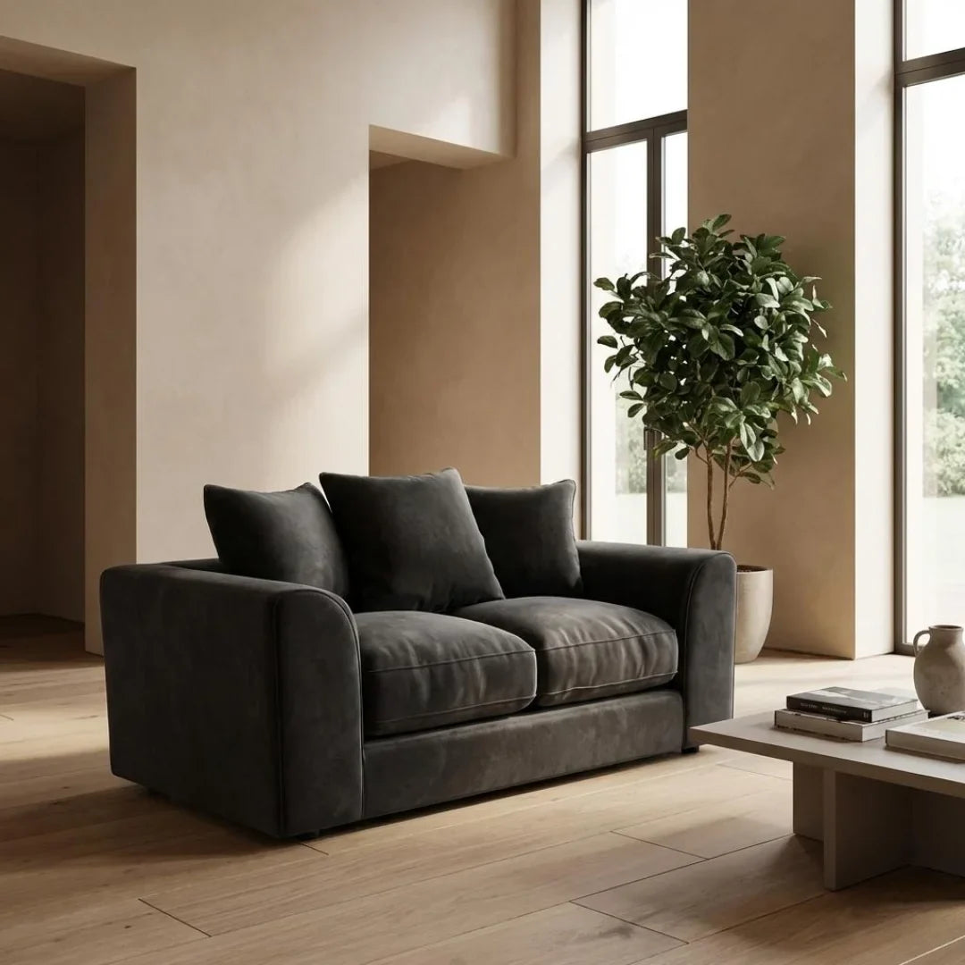 Gavelle Plush Fabric Living Room Sofa