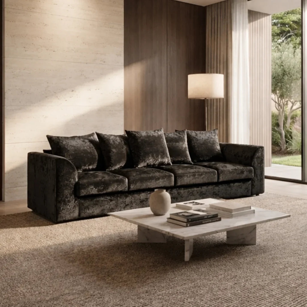 Gavelle Plush Fabric Living Room Sofa