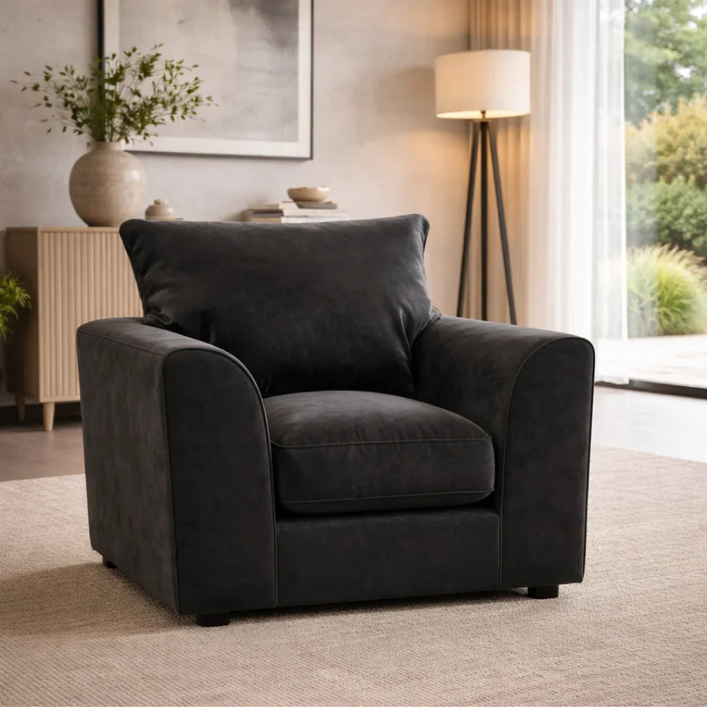 Gavelle Plush Fabric Living Room Sofa