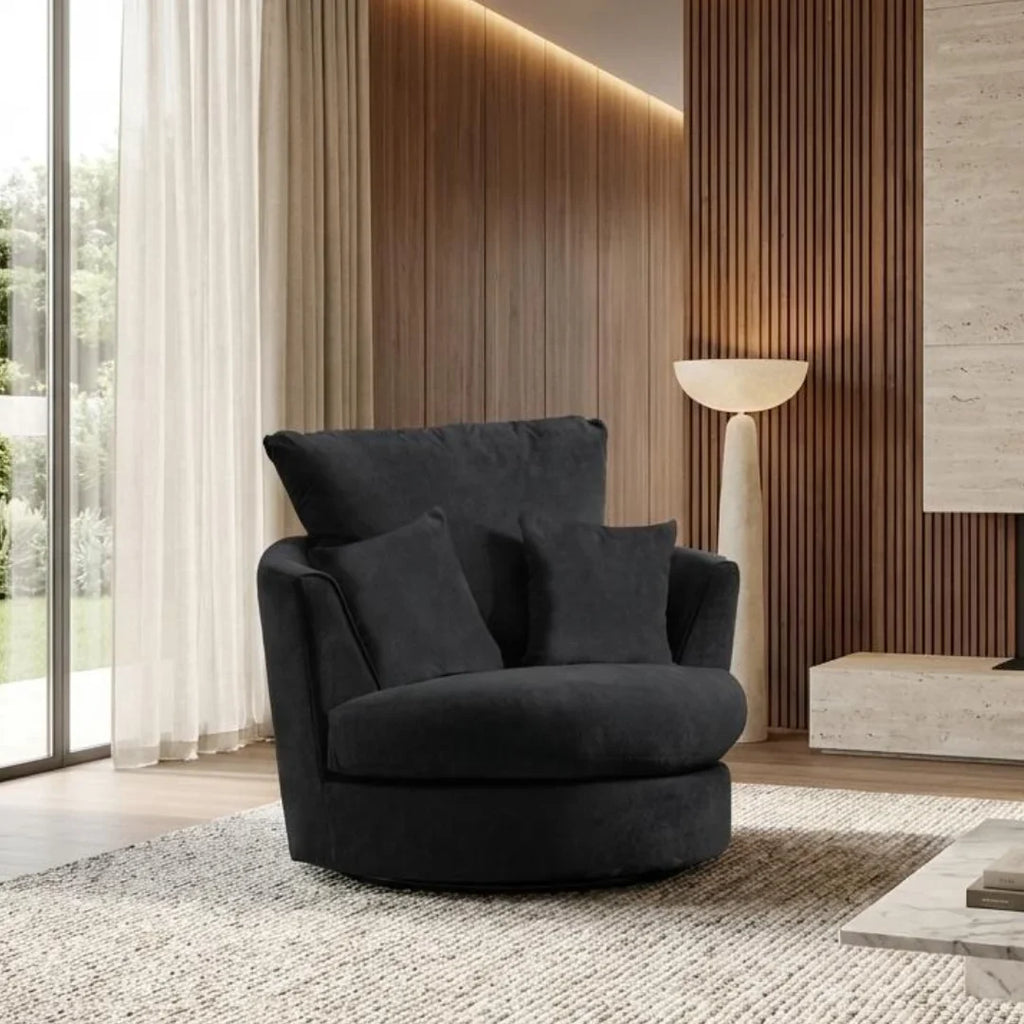Gavelle Plush Fabric Living Room Sofa