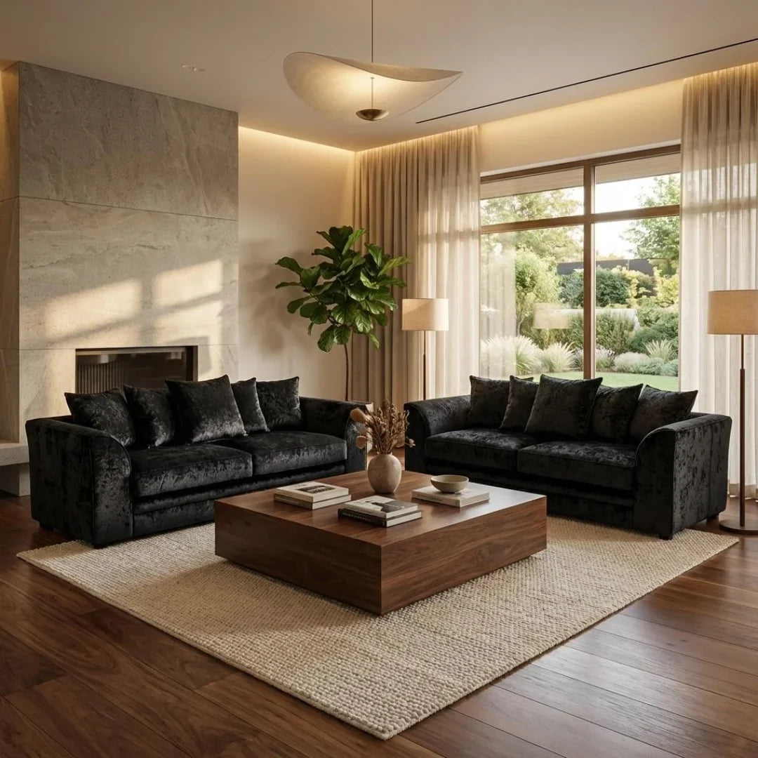 Glitz Crushed Velvet Living Room Sofa
