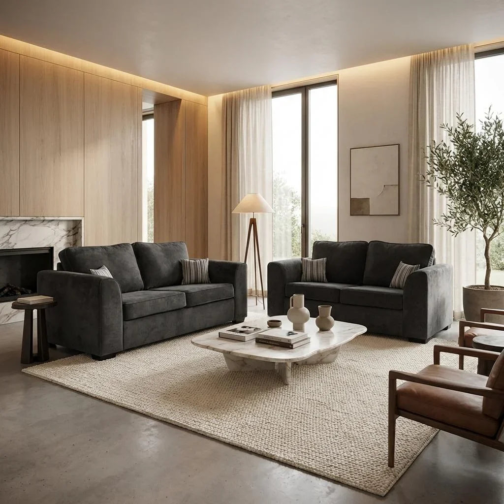 Cushia Crushed Velvet Living Room Sofa