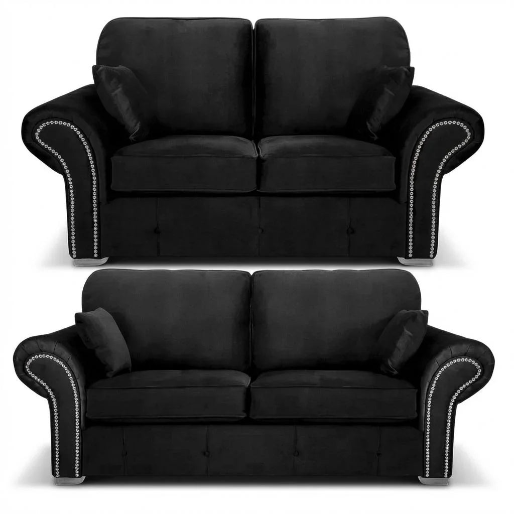 Olympia Plush Velvet Fabric Living Room Sofa