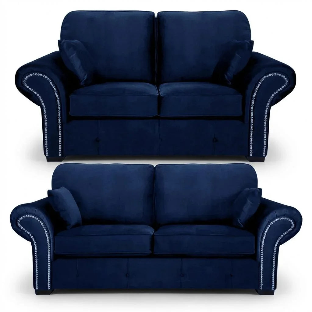 Olympia Plush Velvet Fabric Living Room Sofa
