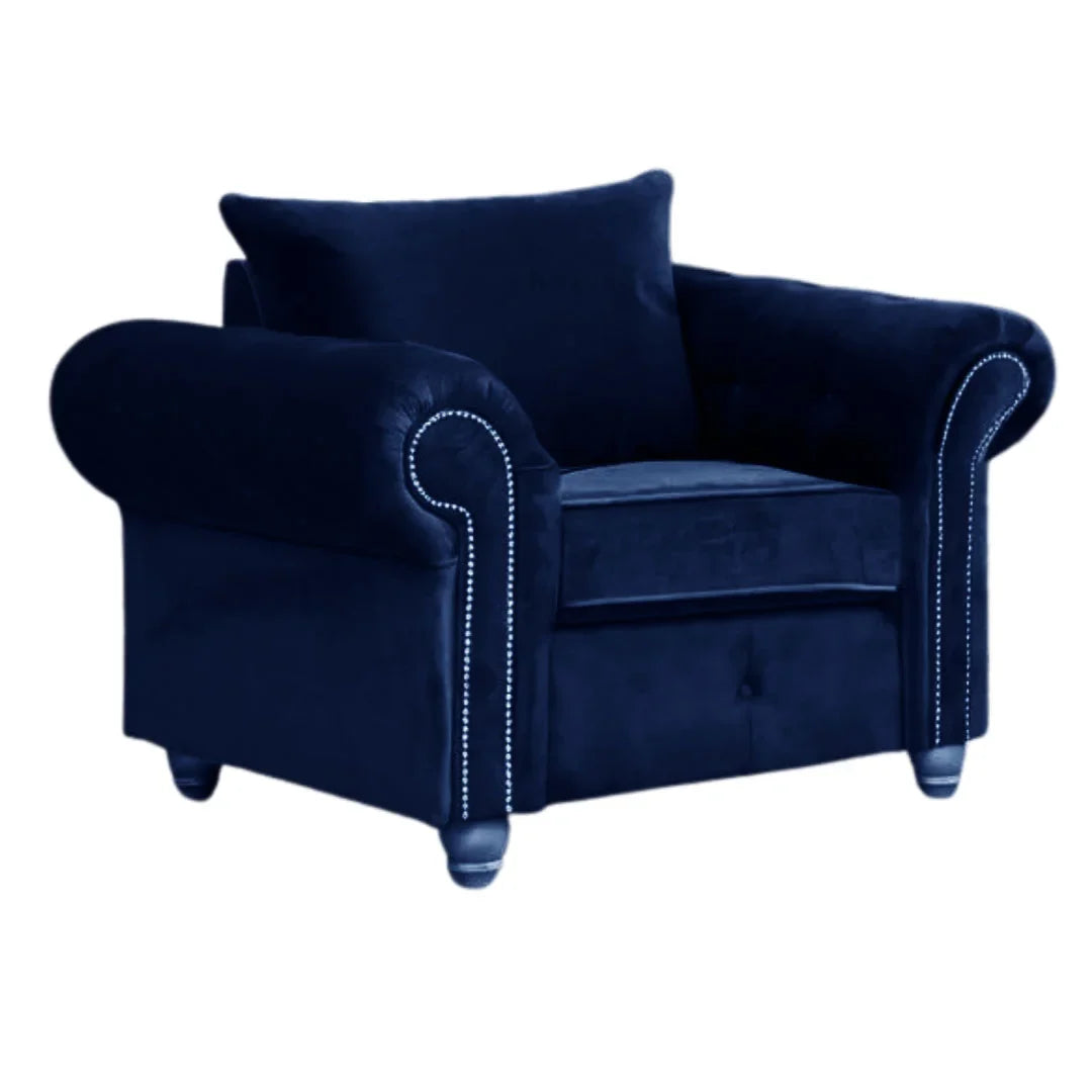 Olympia Plush Velvet Fabric Living Room Sofa