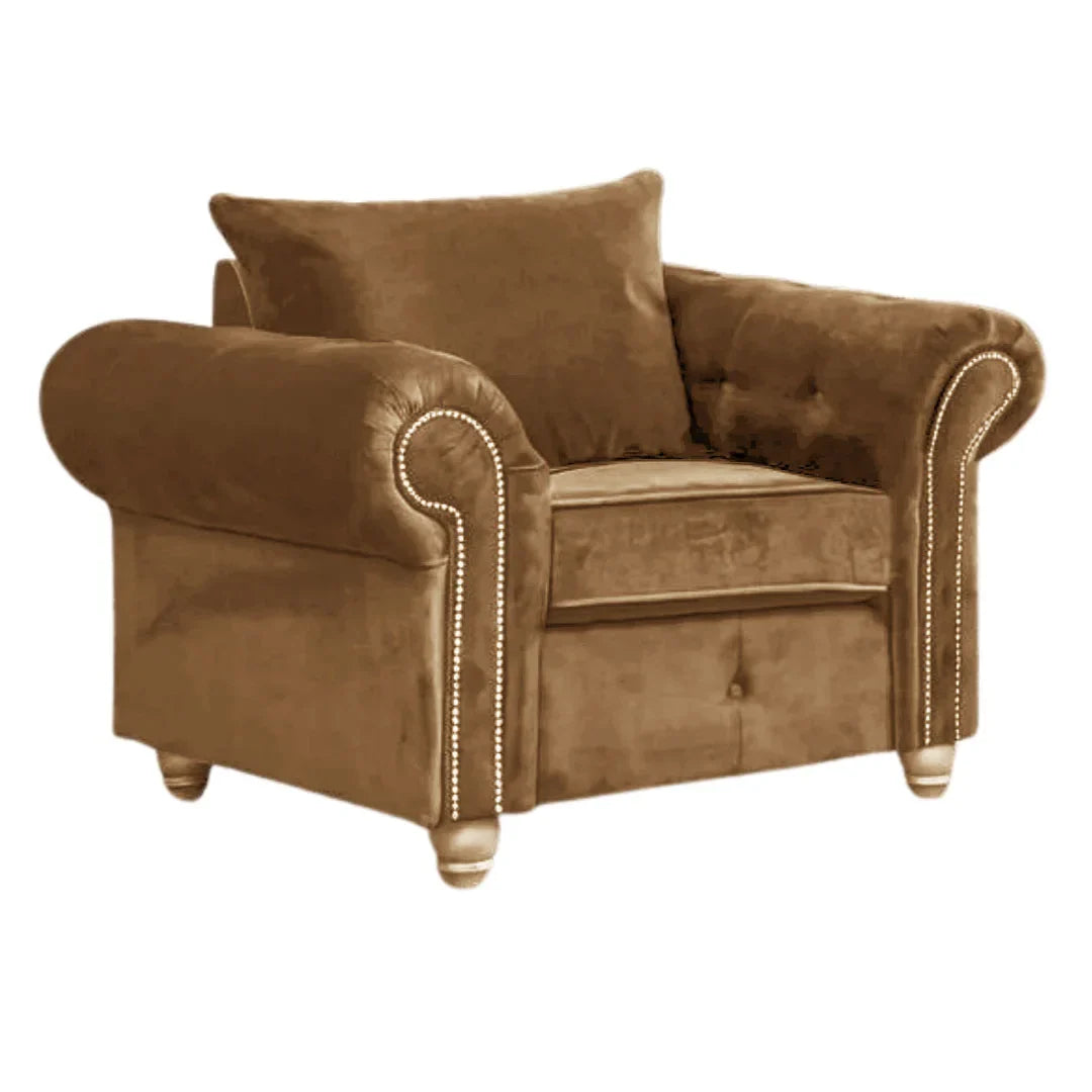 Olympia Plush Velvet Fabric Living Room Sofa