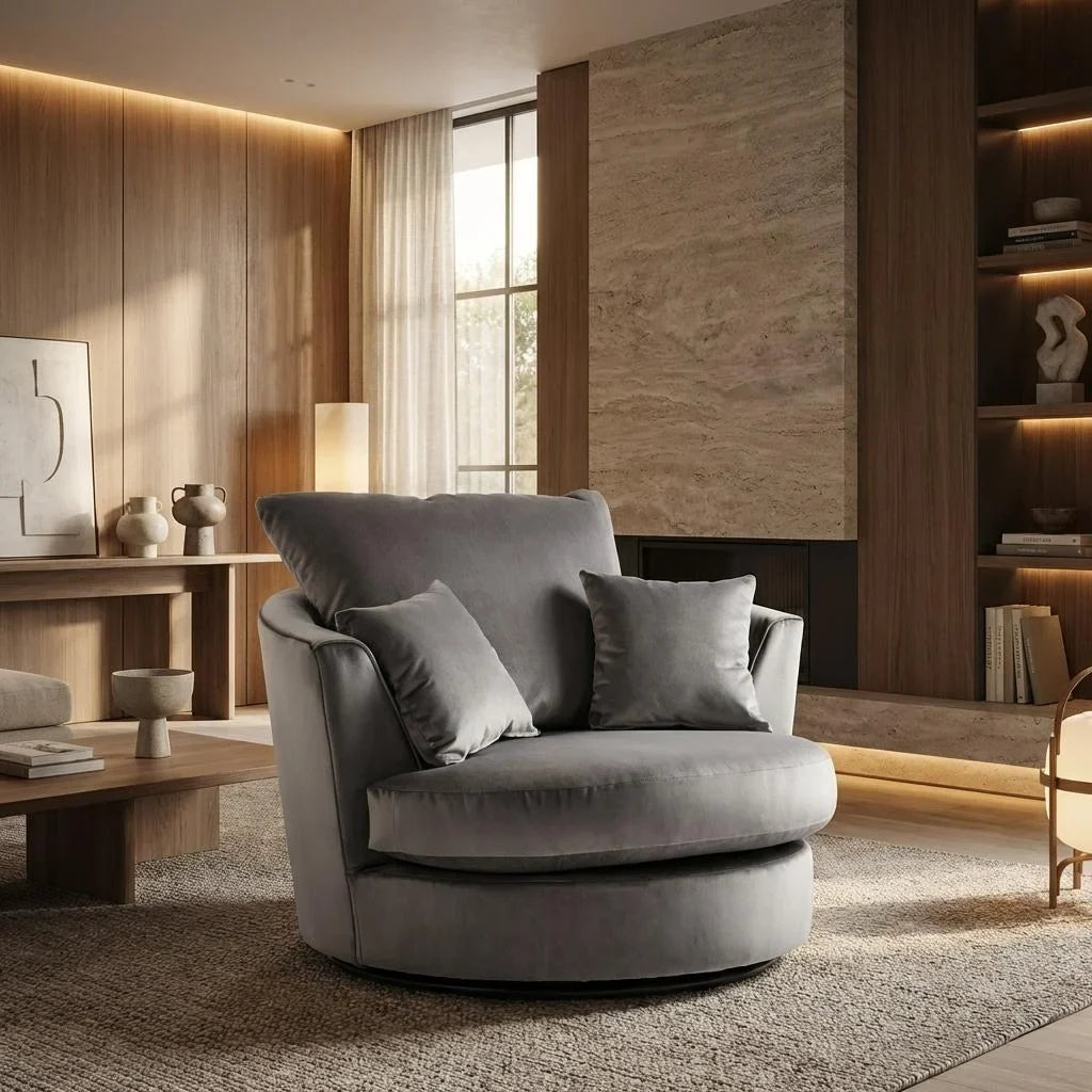 Olympia Plush Velvet Fabric Living Room Sofa