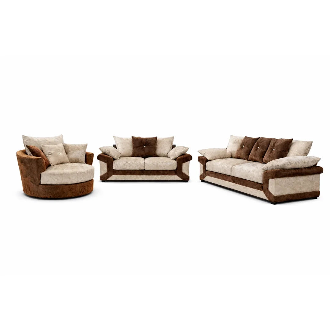Vegas Crushed Velvet Fabric Living Room Sofa
