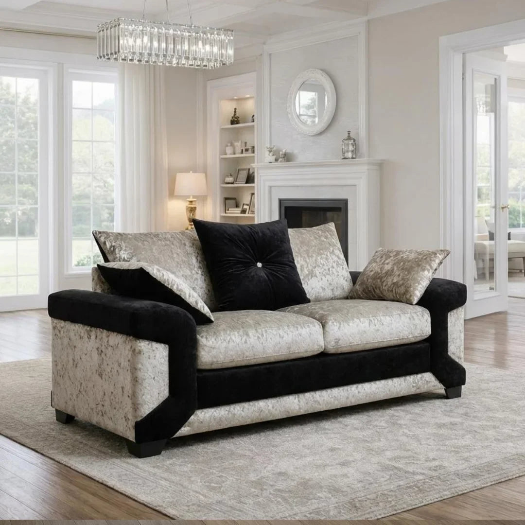 Vegas Crushed Velvet Fabric Living Room Sofa