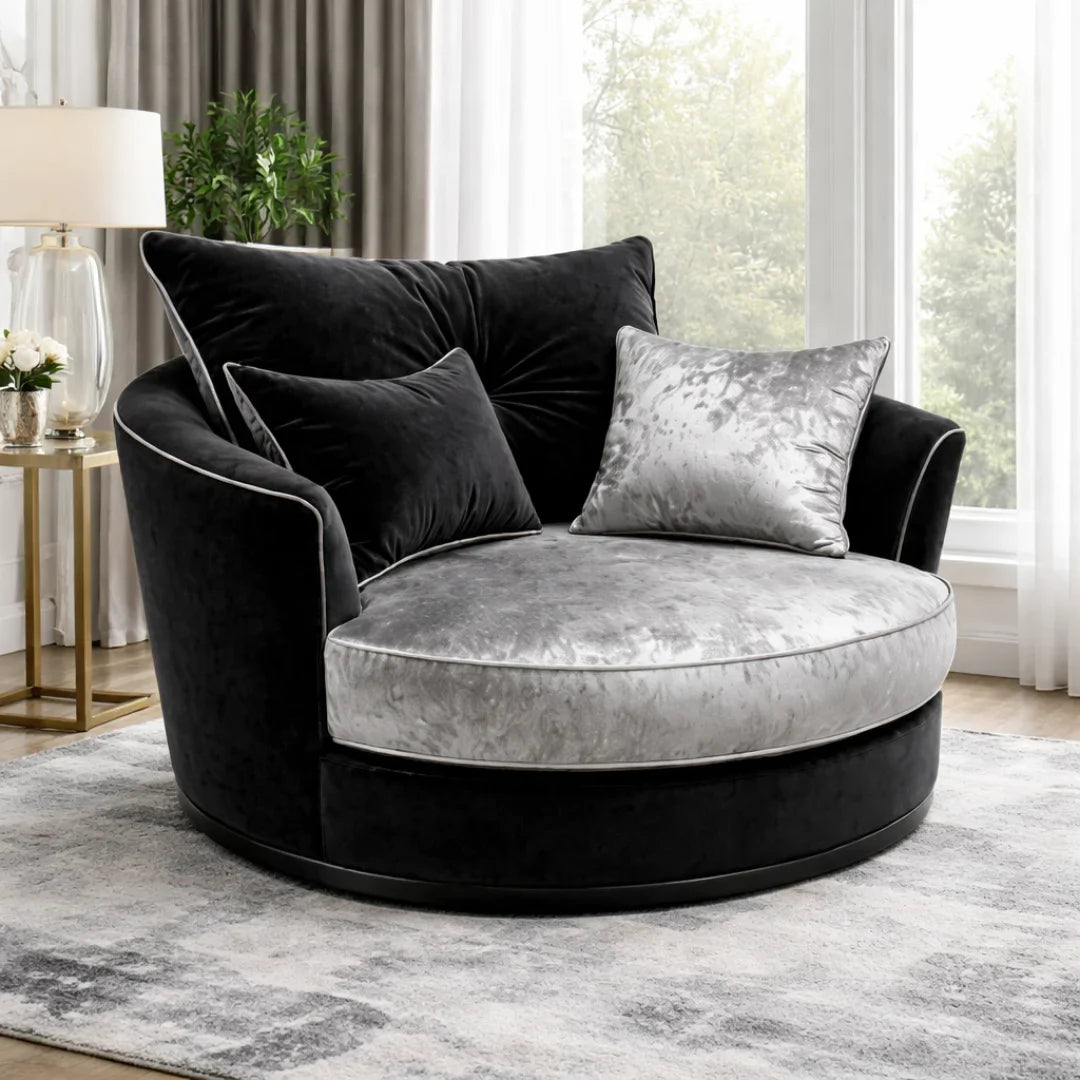 Vegas Crushed Velvet Fabric Living Room Sofa